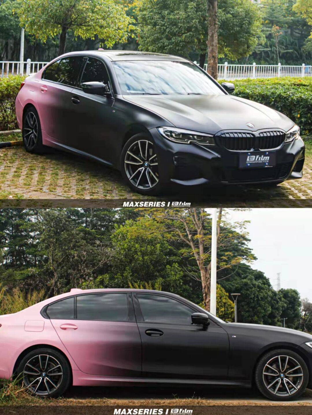 lb改色膜宝马渐变黑粉,涂装定制!_搜狐汽车_搜狐网