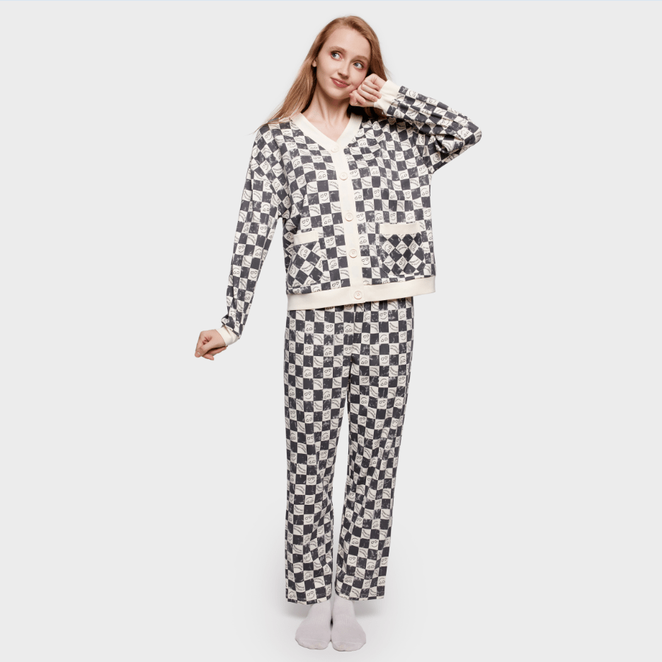 6ixty8ight | 初秋3套睡衣 ,宅家也能快乐翻倍~_家居服_图案_笑脸