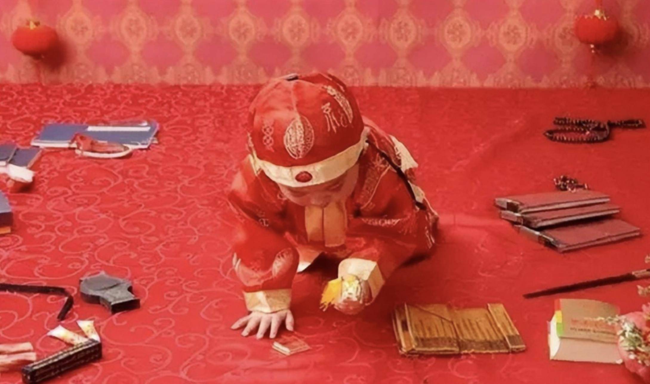 雍正一岁时抓周,用毛笔胡乱写了1个字,康熙看到后脸色大变_阿哥_儿子