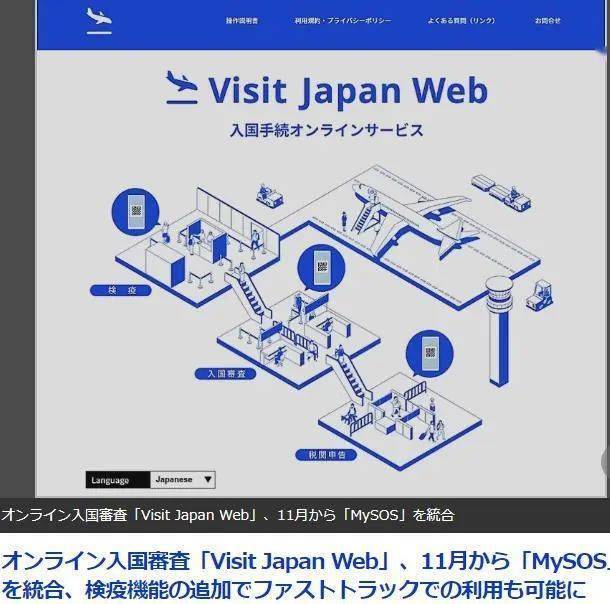 重磅！11月1日起日本将停用“My SOS”，入境日本需要利用“Visit Japan Web”！