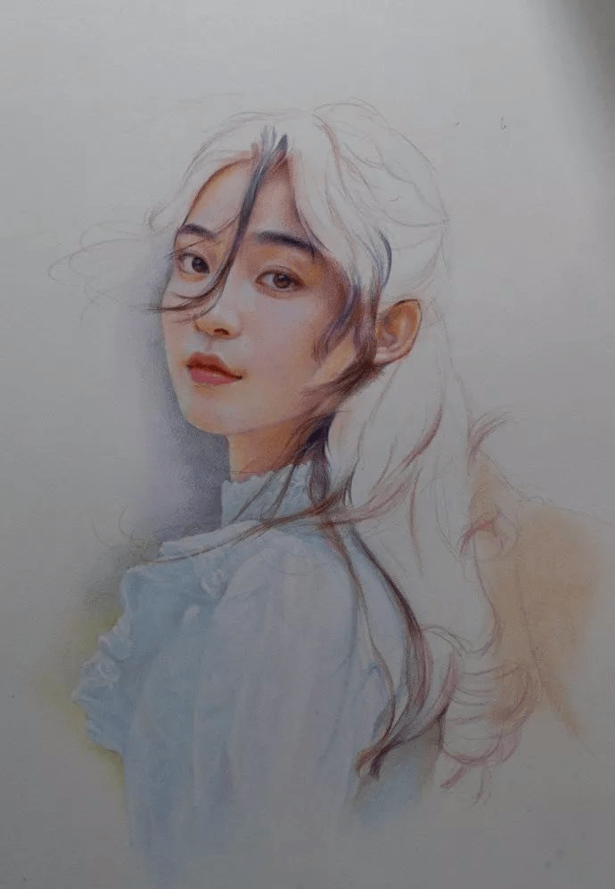 彩铅| 这样画彩铅美女,美得不像话~_头发_颜色_皮肤
