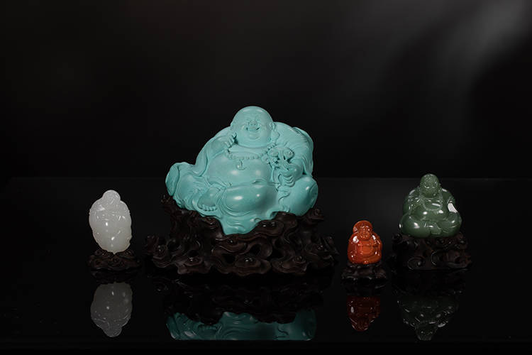 绿松石弥勒佛摆件 玉雕界"侯弥勒"侯晓峰玉雕(整套)_作品_和田玉_神韵