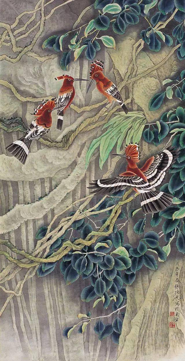 工笔花鸟图片:张德泉40幅花鸟作品画欣赏,太漂亮了_昙花_般若_波罗