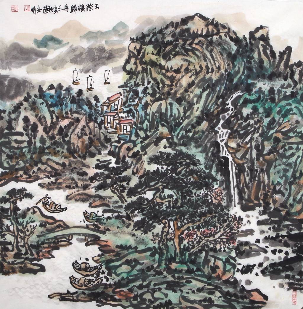 【每周画题】陈安茗山川画(035) 雨窗短文