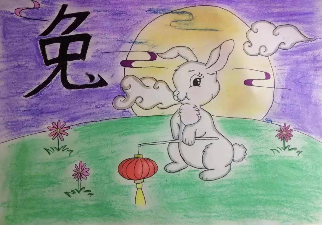 作品《兔年吉祥》铜奖:五年三班 许嘉怡作品《玉兔奔月》金奖:五年五