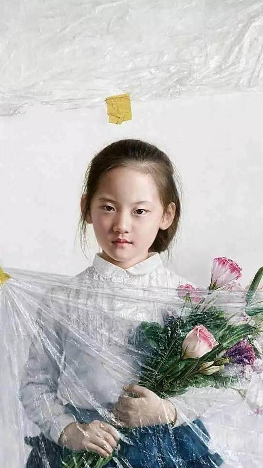 "小冷军"蔡杰超写实油画作品太美妙了,画中美女栩栩如生_cm_绘画_画面