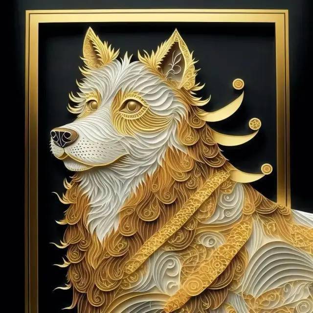 衍纸画:十二生肖头像_壁纸_插画_冰墩