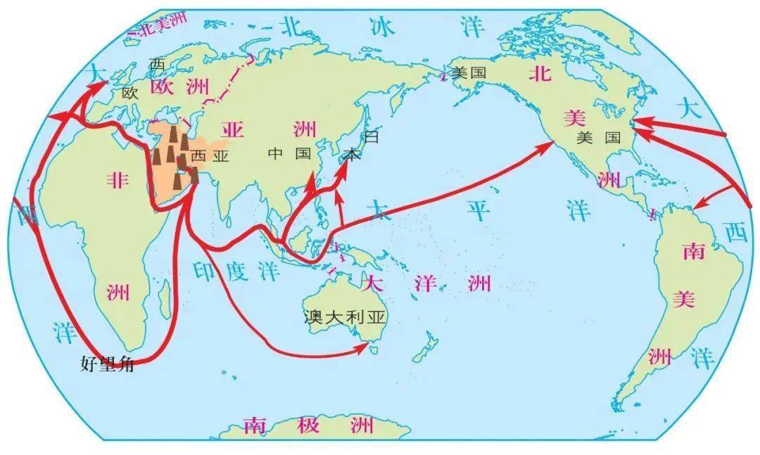 亚洲地图手绘图片