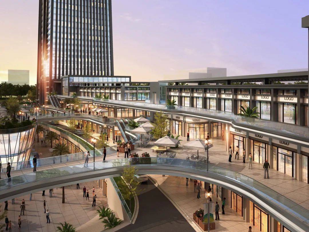 连廊可方便顾客直达目标建筑的目标楼层,将两边的商业资源在空中整合