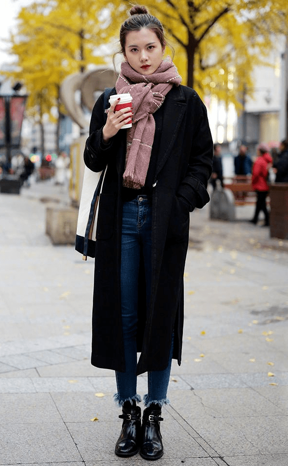 黑色大衣   基本款,真的怎么穿都美!_牛仔裤_代理_合作中