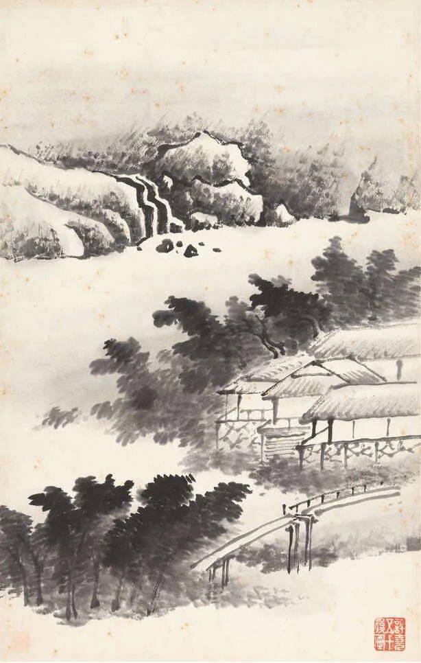 清末名儒的仿古山水册：墨气淋漓，古意十足_许尧_于都_轻音乐