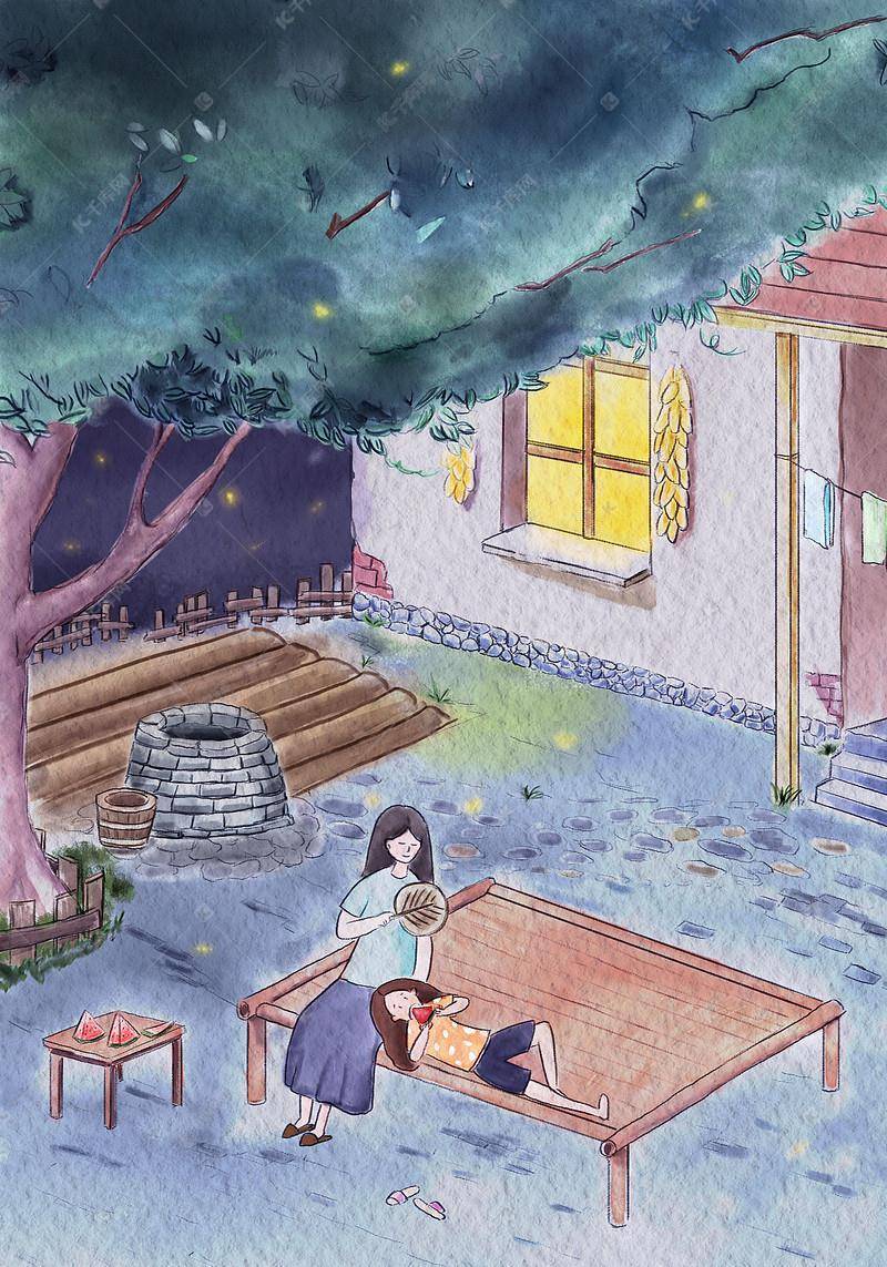 我躺在院子当中辅有木板的凉席上,望着深浩瀚的星空,思绪万千.