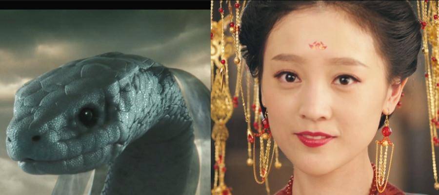 同样是现出原形,白素贞唯美,三七霸气,而她却秒变"小蝌蚪"_何花_张图