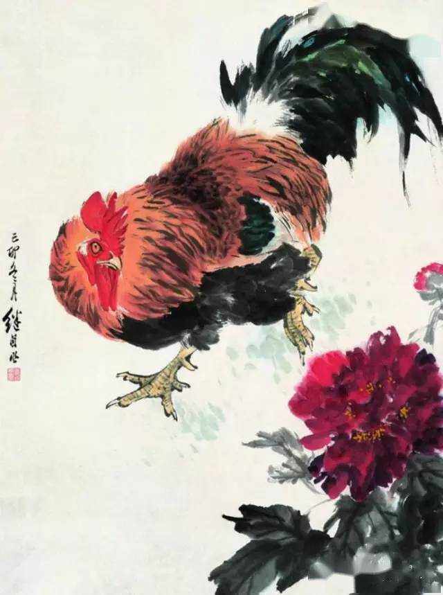 刘继卣画鸡,"鹰"气袭人!_雄鸡_中国_人物画