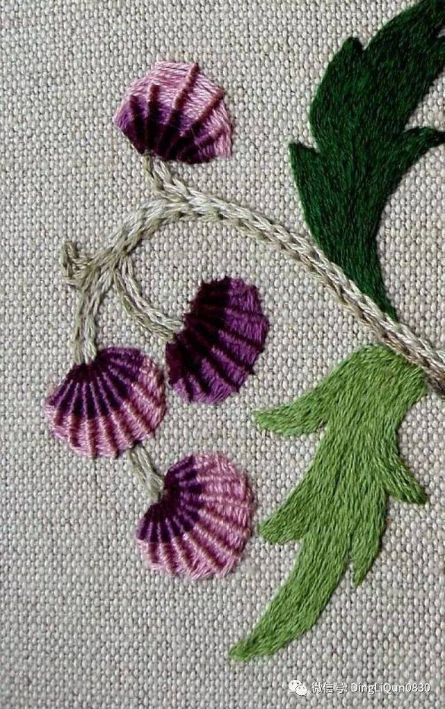 【心生绣娘】缎面绣和长短针法绣详细教程及作品欣赏_刺绣_一针_效果