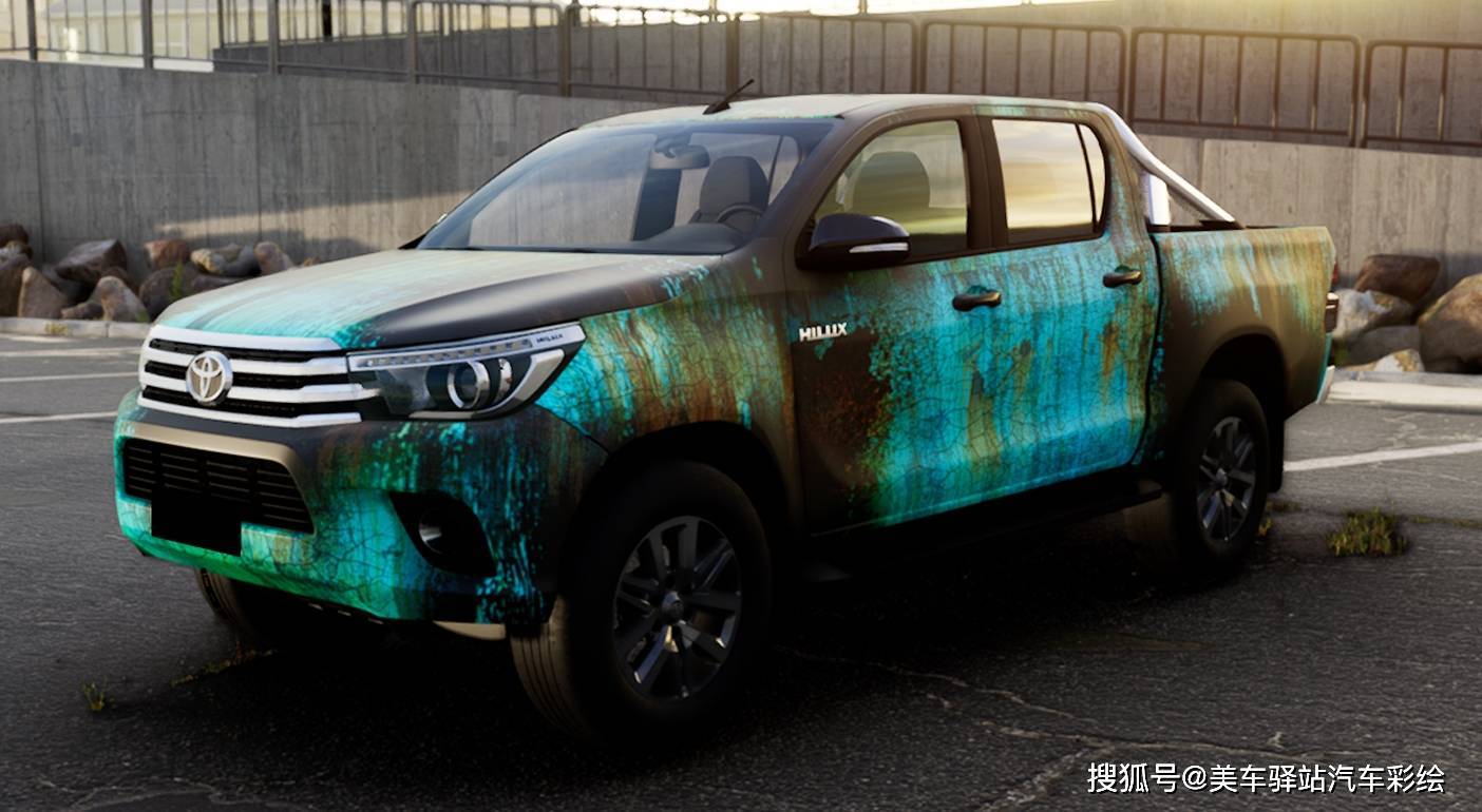 澳大利亚本土车型霍顿皮卡,装贴战损风格彩绘膜,老外真会玩!