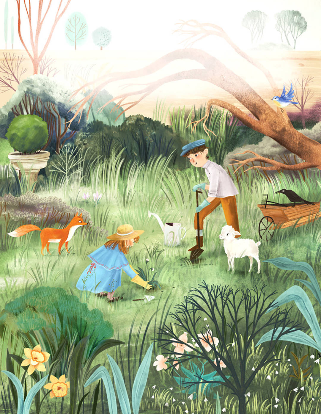 充满童趣的森系童话插画,富有想象力,复古色诠释奇幻世界的色彩_作品