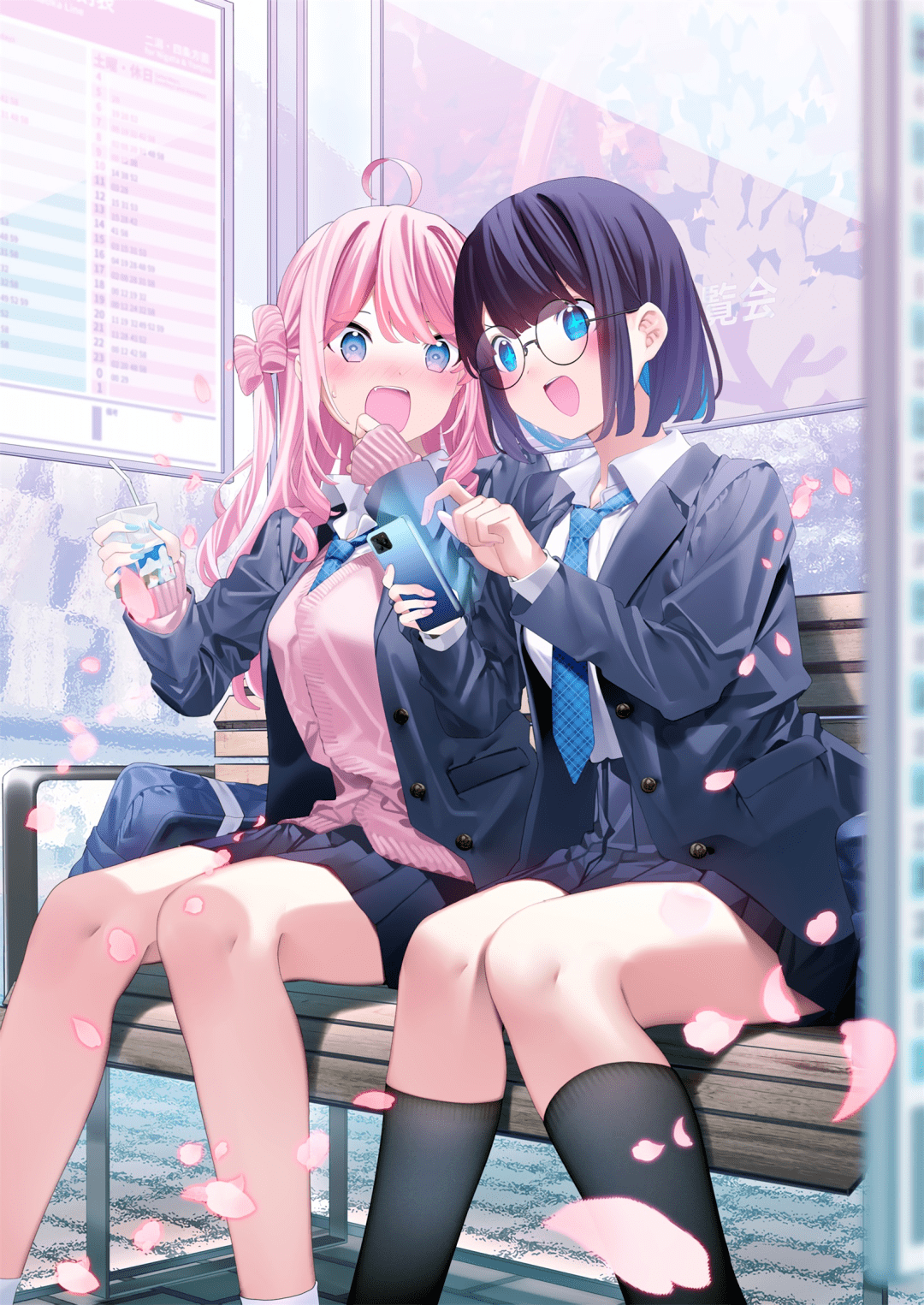 【二次元动漫壁纸】617期_木道_季节_俩人