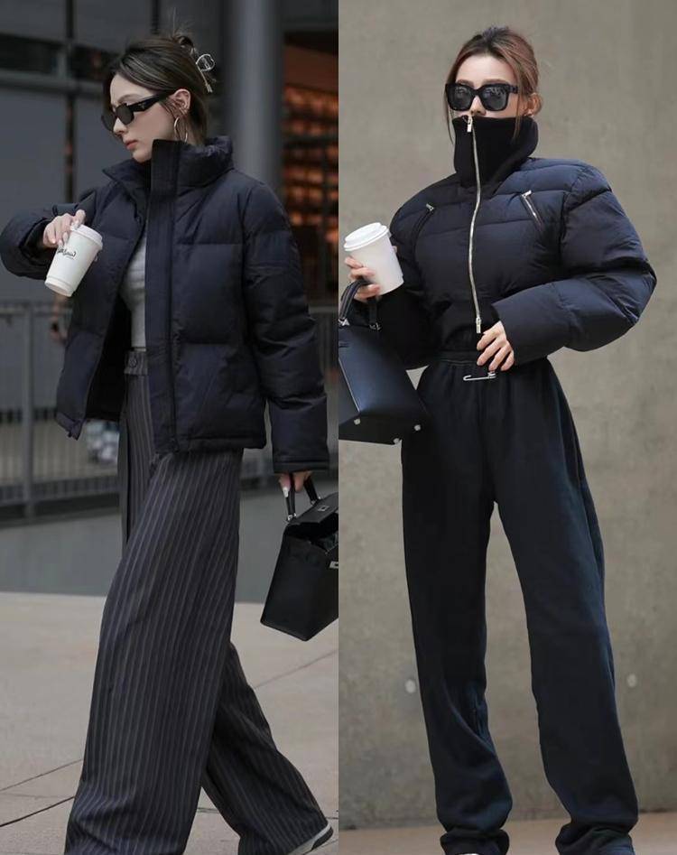 冬天穿短羽绒服,试试搭配这"四种"裤子,不仅时髦保暖还显腿长_时尚