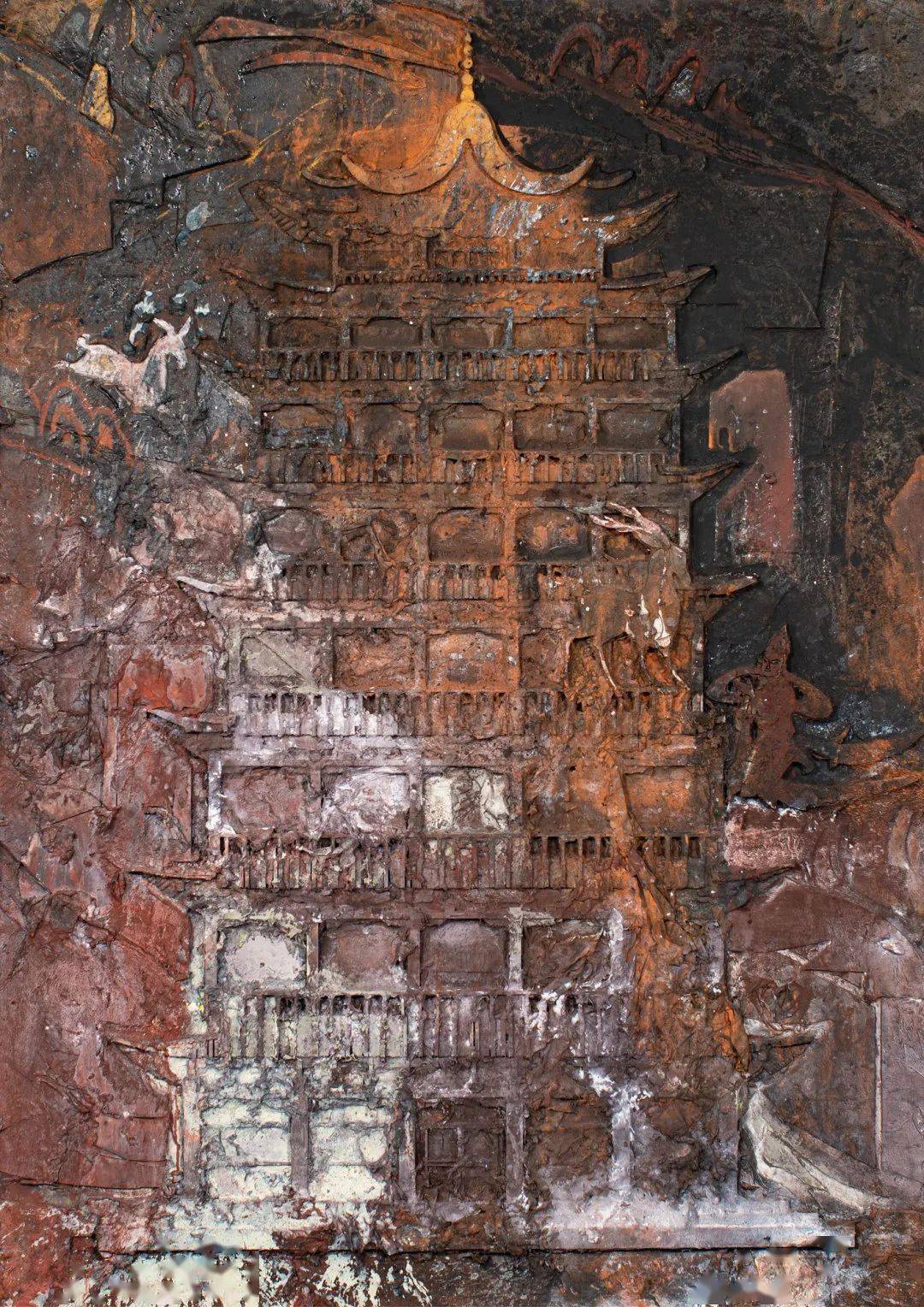 这场综合材料绘画作品展里,"海丝"元素满满,你发现了吗?_cm_敦煌_创作