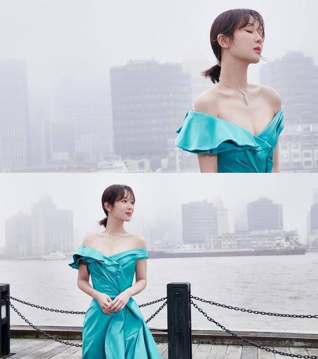 杨紫瘦下来可真美,穿一字肩礼服秀天鹅颈,小细腰大长腿好迷人_女孩