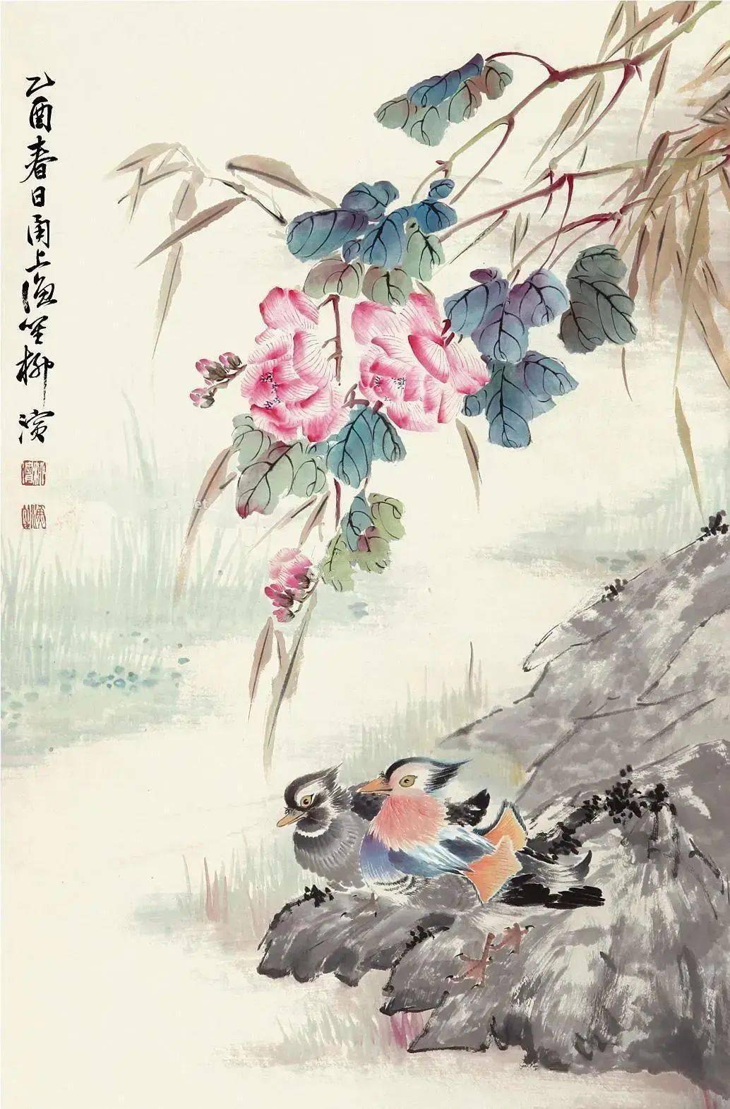 柳滨花鸟画图片