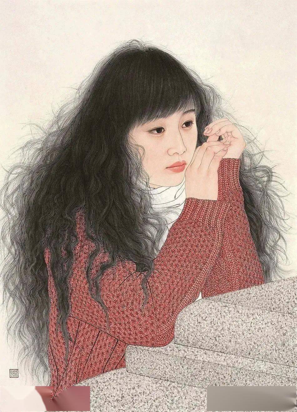 美学欣赏:宋彦军工笔中的画现代女性之美