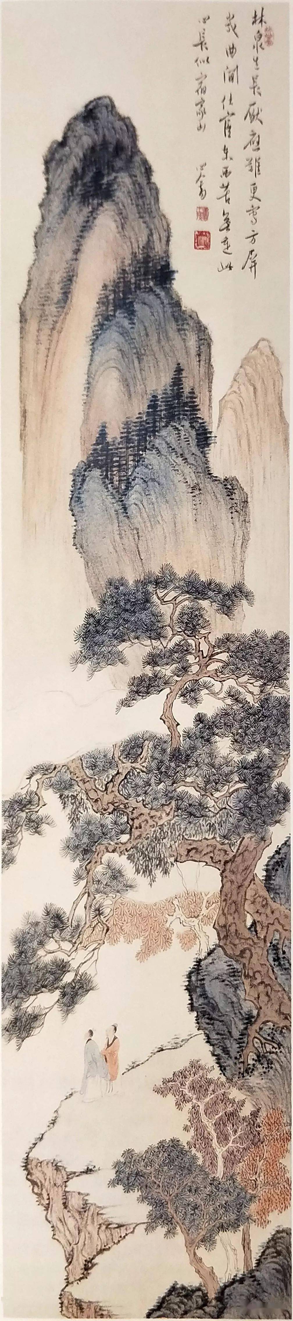 掛け軸  西山逸士(溥儒) 溥儒绘画作品_款识_纸本_西山