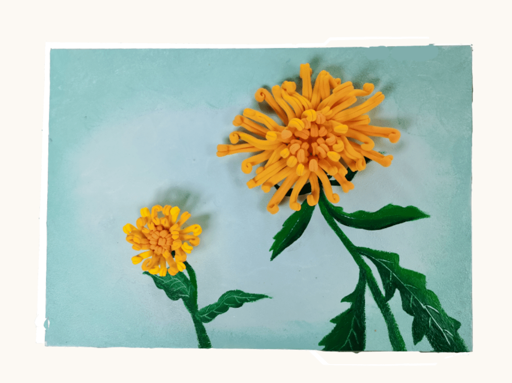 超轻粘土制作菊花图片