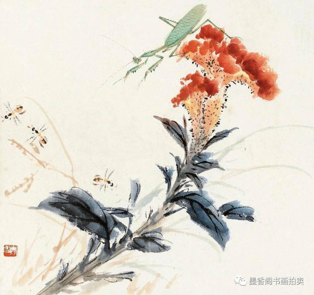 王雪涛画螳螂,神勇!