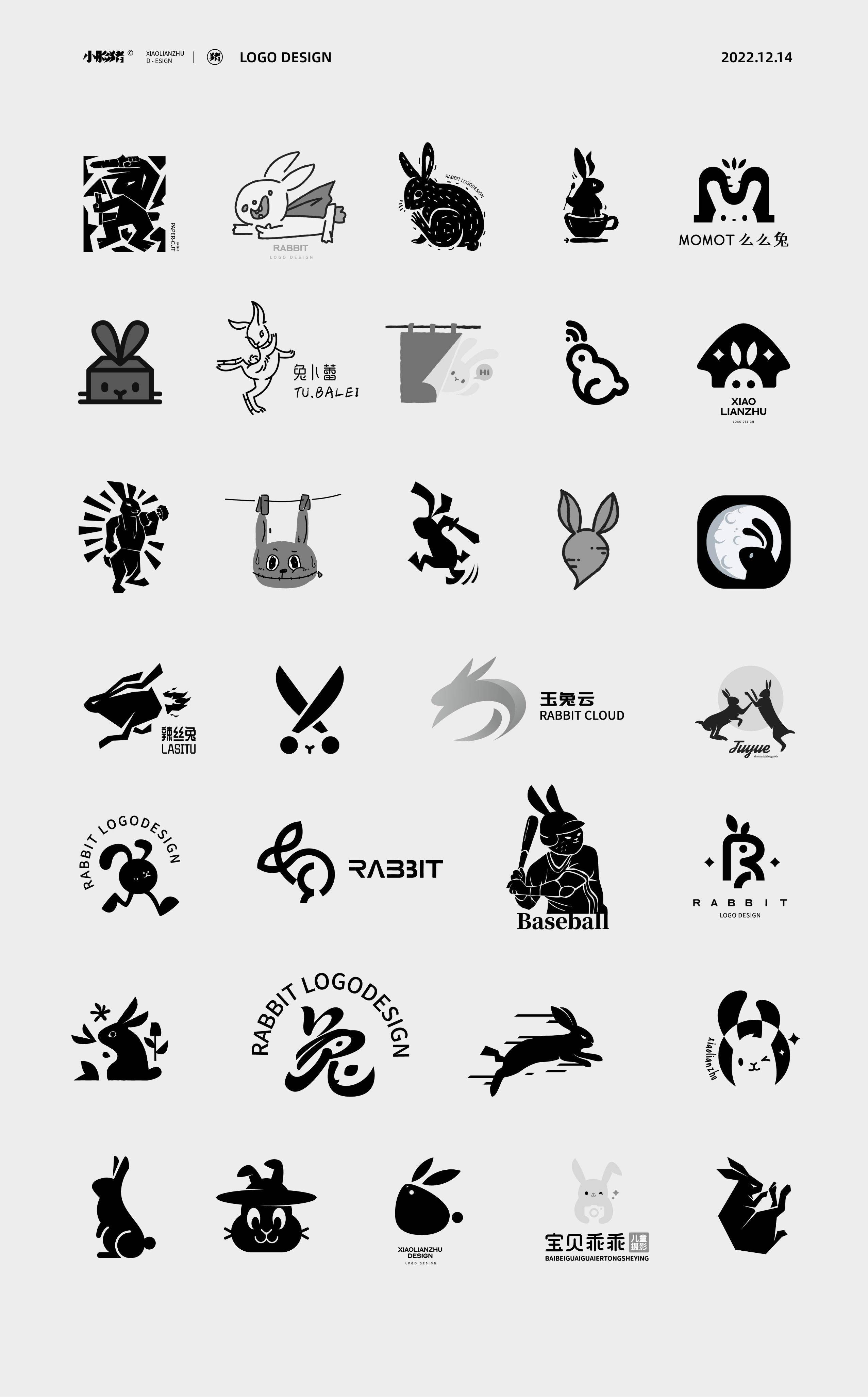 32个兔子主题logo设计