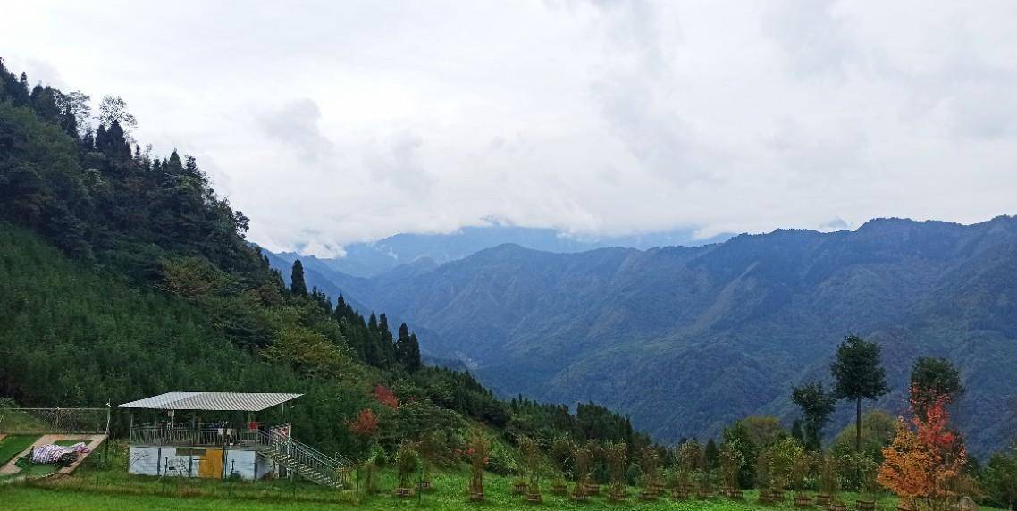 四川什邡川西紅楓嶺,秋天的山嶺層林盡染,爬山賞楓呼吸清新空氣_景區