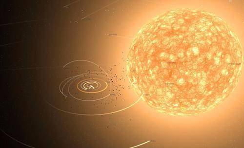 10万光年,按比例缩小的话呢,大概有2亿公里,这个长度相当于地球到太阳