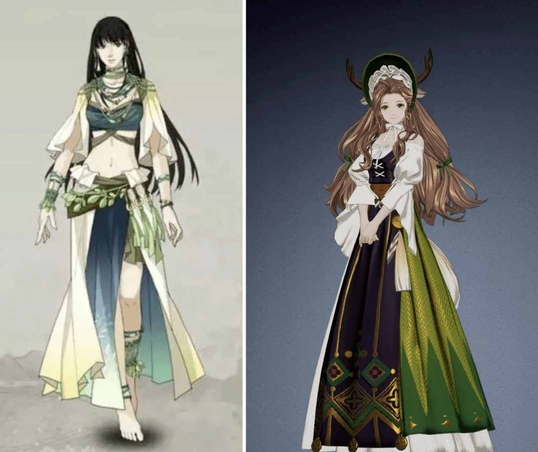 鹿蜀紫都 古剑奇谭网络版(左) 白荆回廊(右)刘兄 古剑奇谭3(左) 白荆