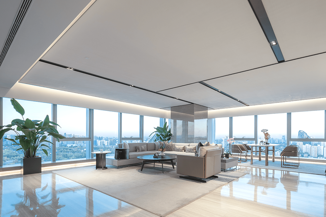 大理石案例 | 北京盈科中心1200㎡超级大平层豪宅_社区_餐厅_城市