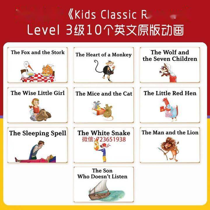 汇总 英文故事Level 3级《Kids Classic Readers》10个动画视频（全数免费看）