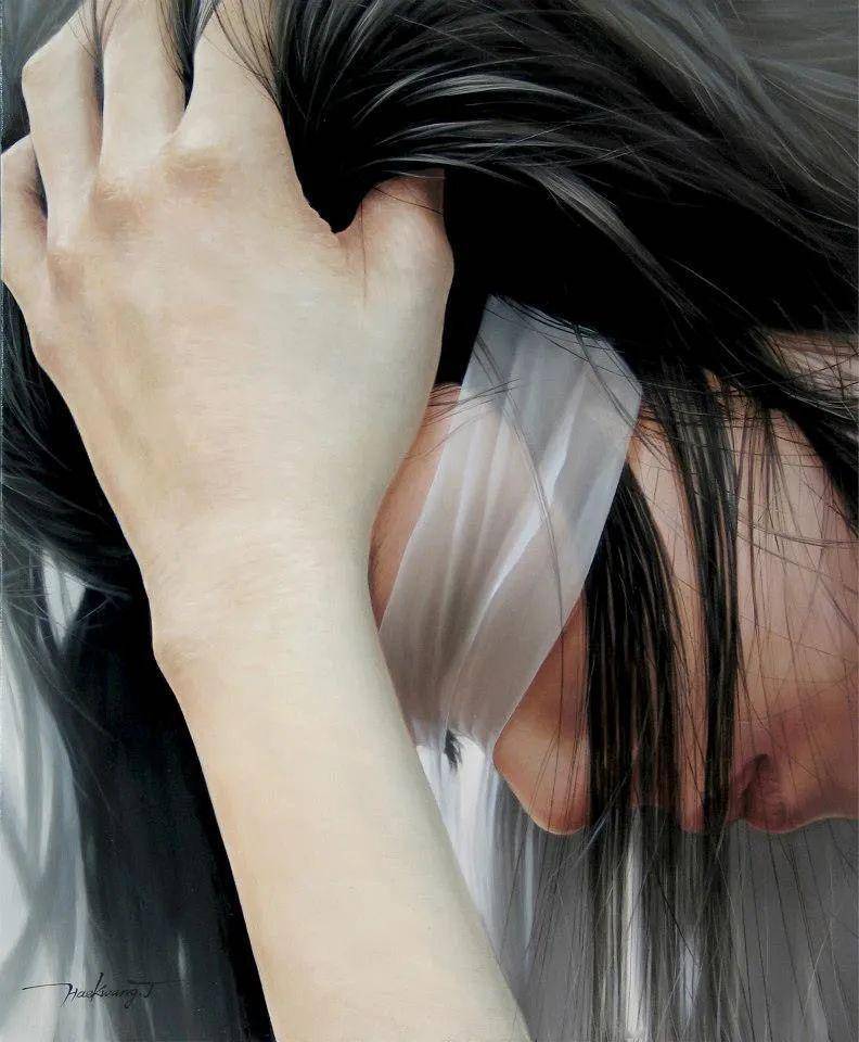 韩国艺术家郑海光的女人体油画,写实唯美!