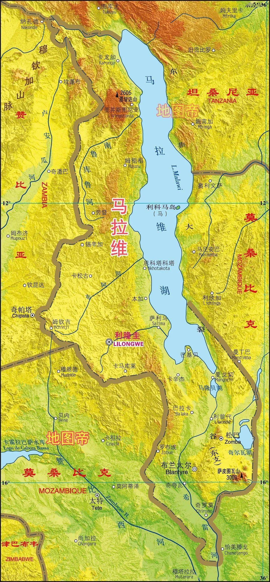 尼加拉瓜地形圖-哥斯達黎加地形圖-巴拿馬地形圖-南美洲地形圖