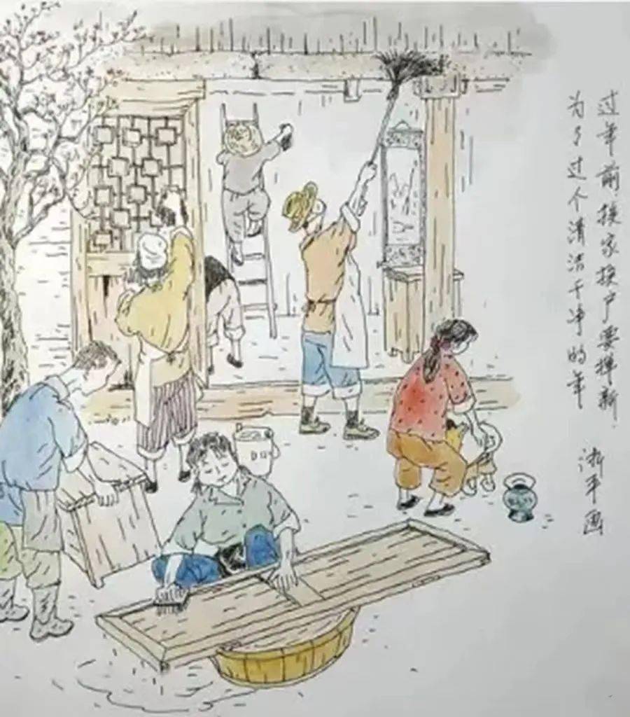 忙完了煎糖,炒花生,买好了瓜子,柑橘,糖果,搭伙捣了麻糍又做了年糕,就