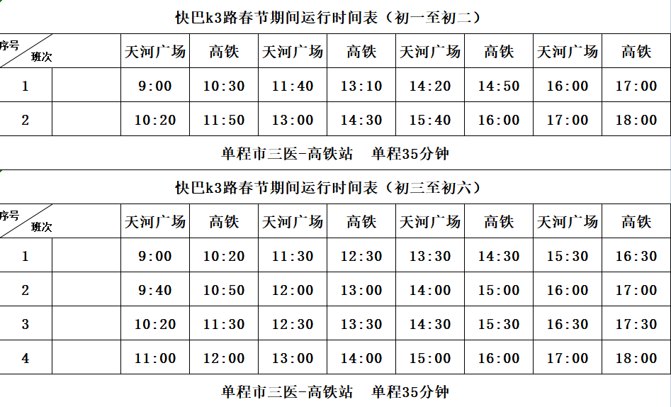 车时间见下表春节期间·毕节公交不打烊快快收藏春节出行的小伙伴超