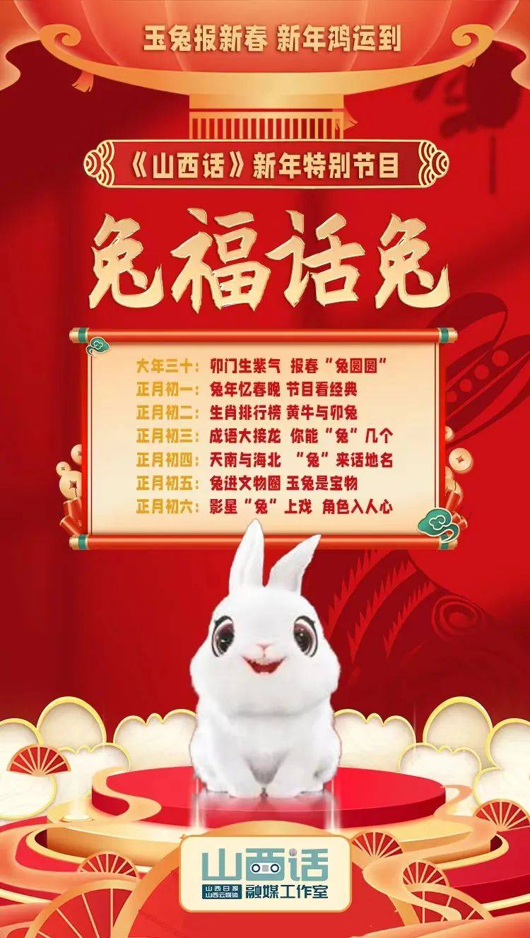 《山西话》丨新春特辑•兔福话兔：卯门生紫气，报春“兔圆圆”_中国_吉祥物_色彩
