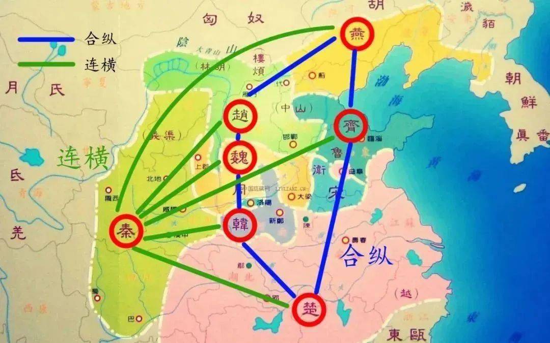 连横与合纵示意图(自绘)两千年来《战国策》这本书时而受到批判,其