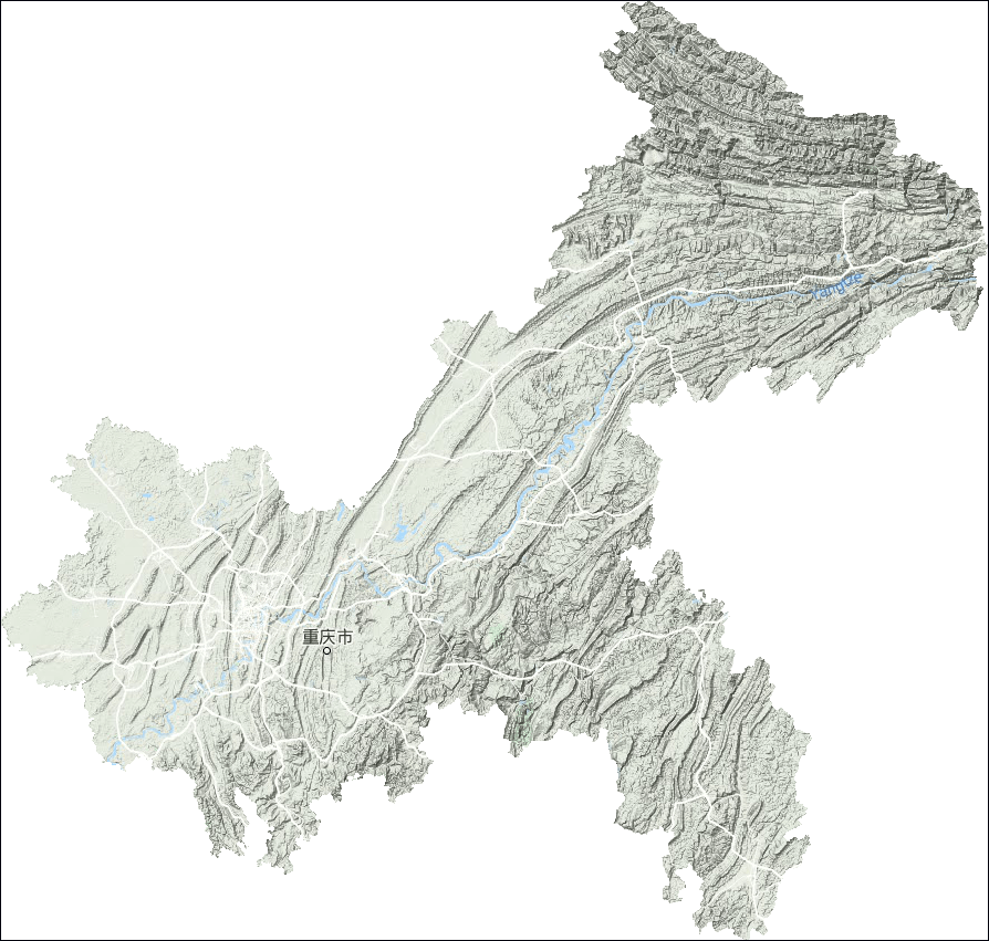 重慶地形圖民國時期,重慶成為直轄市與陪都,逐漸確立起相對西南地區