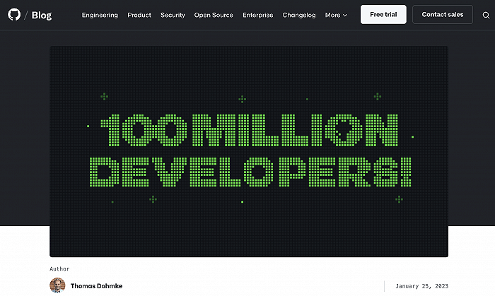 微软GitHub颁布发表用户过亿