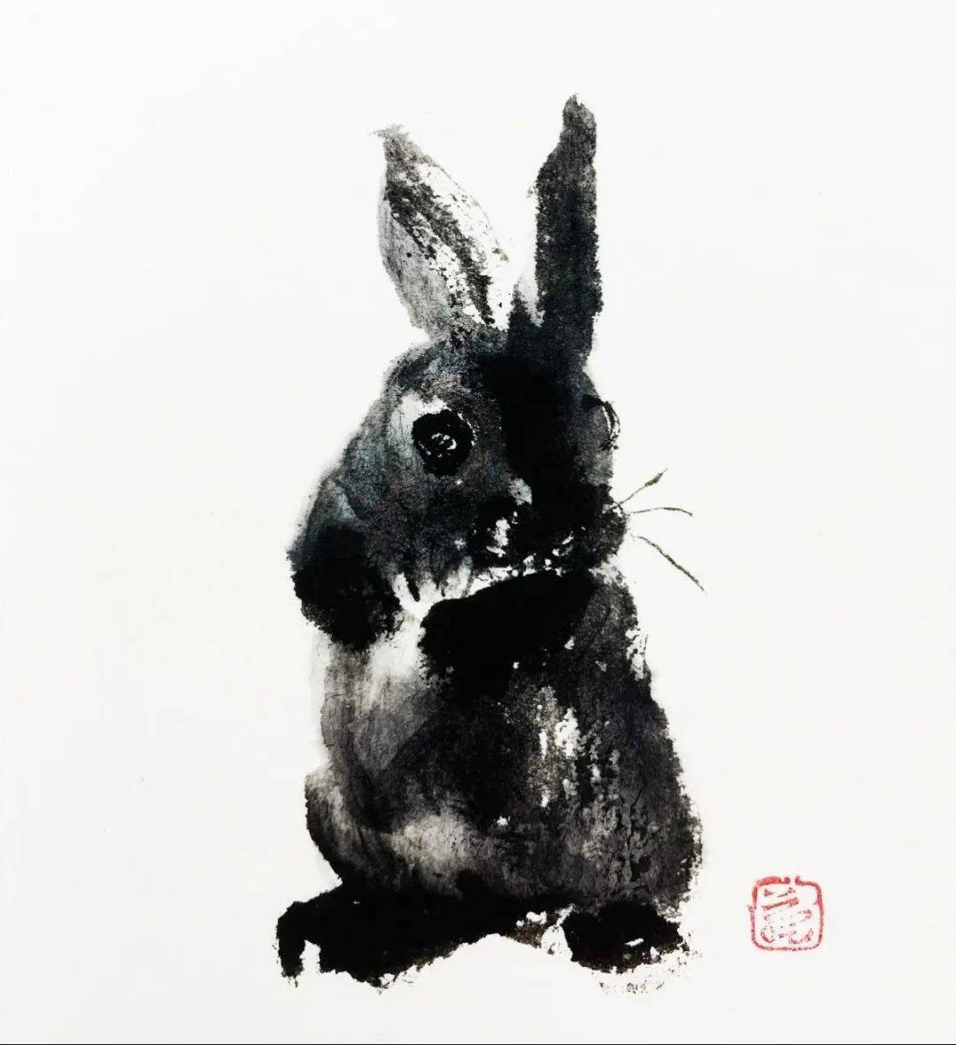 玉兔献瑞 | 天地迎春 万象更新_作品_国画_安吉祥