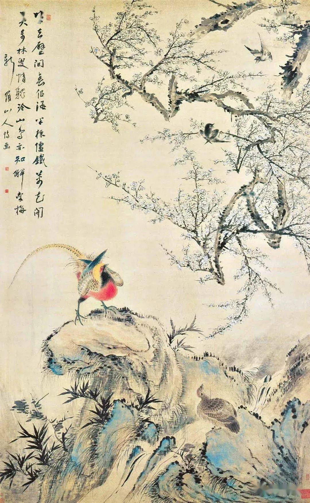 【掛軸】華岩『乾隆元年春作』1682-1756 中国清代美術 絹本 美品 肉筆時代保証 闽西历史人物研究11绘画大家华喦：诗书画\u201c三绝\u201d