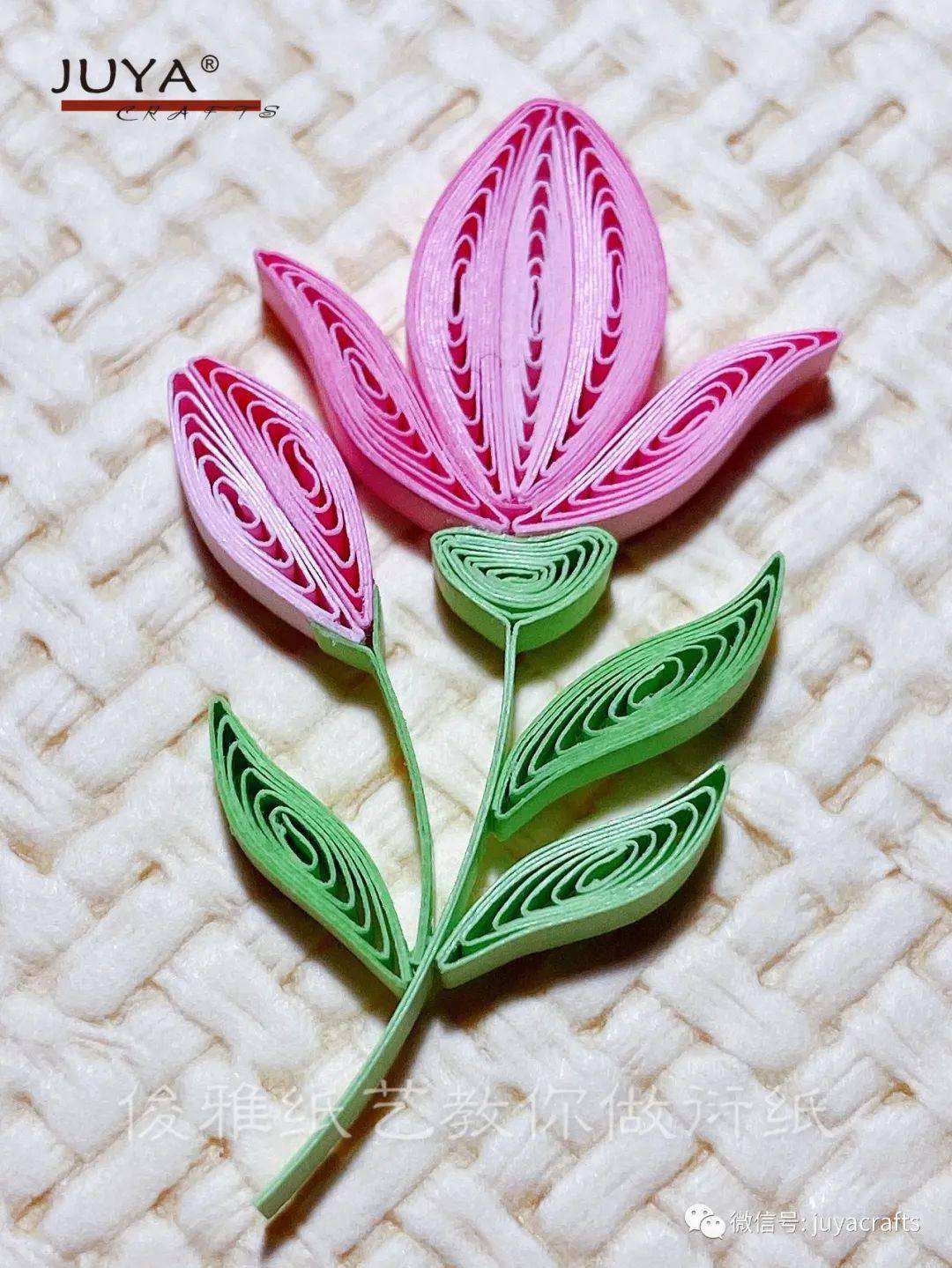 教你做衍纸(344)衍纸九宫格小花b款(上)_cm_做法_嫩绿色