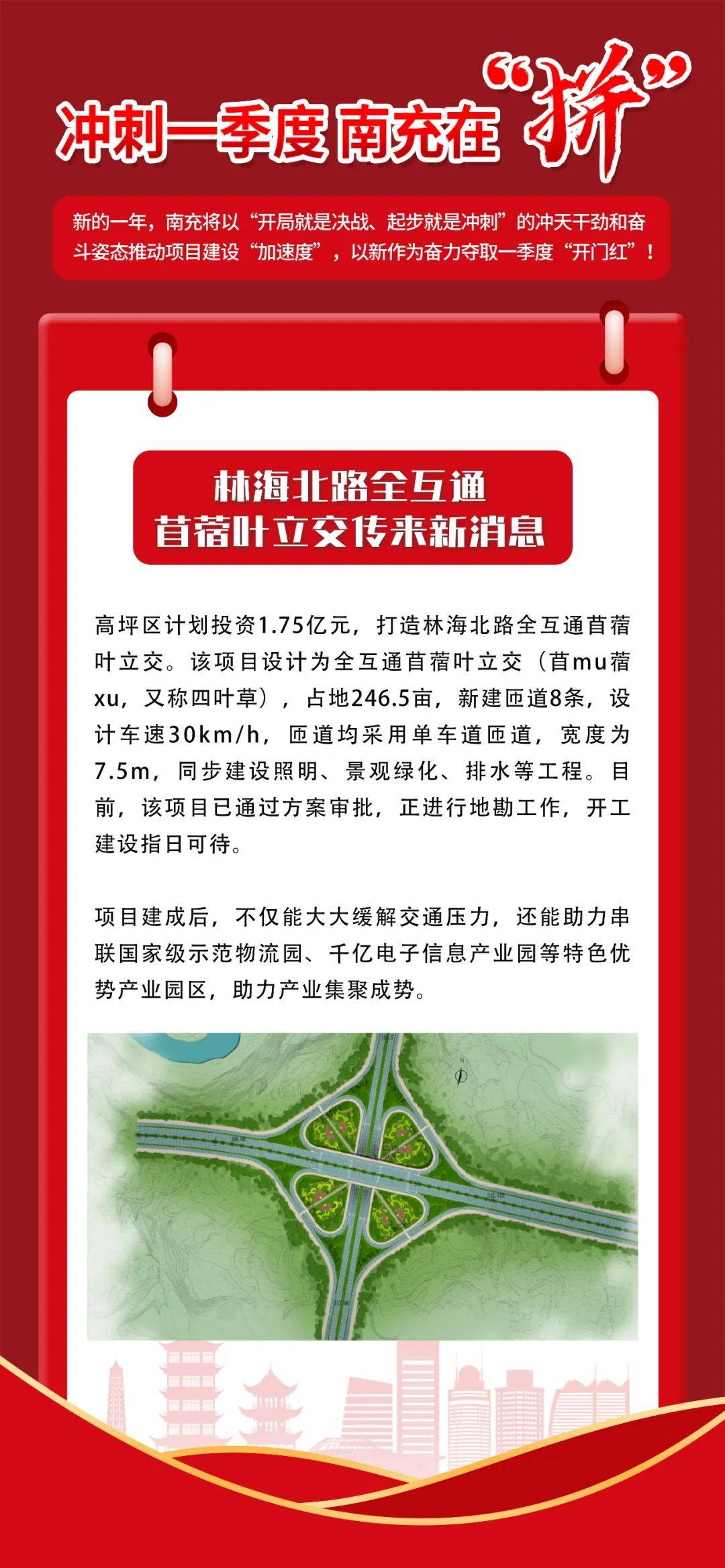 南充在"拼 林海北路全互通苜蓿叶立交项目即将开工_将军路_高坪