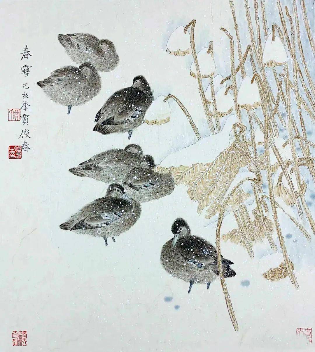 清新淡雅天然饰——贾俊春花鸟画_工笔_中国美协_作品