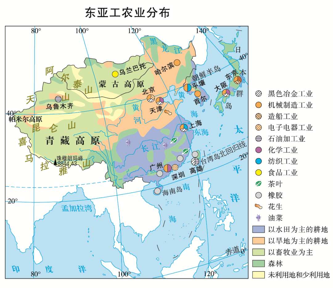 东亚部分地区图图片